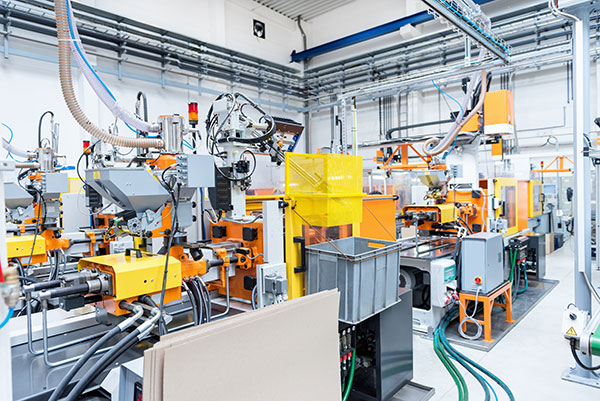 Injection molding factory interior